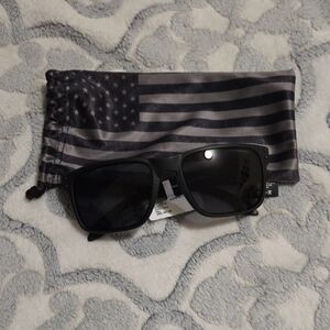 Black Sunglasses with Flag Pouch